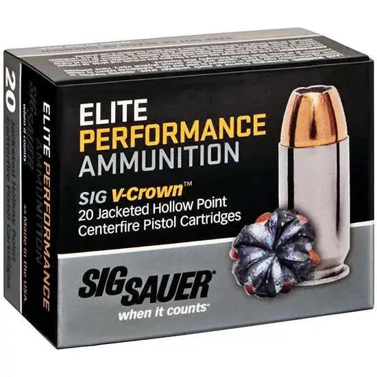 SIG SAUER V-CROWN 9MM 115GR JHP 20RD BX Cross-Current Precision Armory