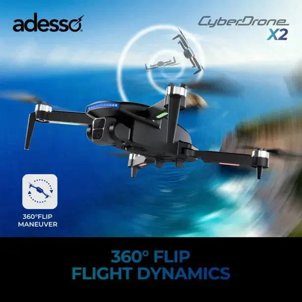 Adesso® CyberDrone X2 1080p Drone with FPV Camera, Gimbal, and Remote Cross-Current Precision Armory