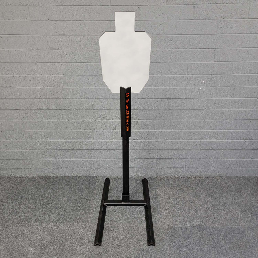 The Original MR TARGET® – 2/3rd Scale IPSC – Armored Steel Shooting Target Silhouette. Target Only Cross-Current Precision Armory